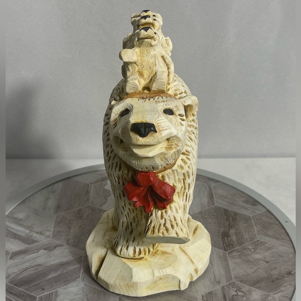 David Frykman DF1046 Polar Bear & Cubs Figurine 1995 Christmas  READ Details